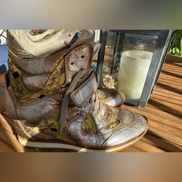 MCM 24K Gold Wedge Sneakers - Picture 10 of 16